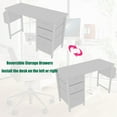 thumbnail image 6 of Homy Casa Home Office Desk with Drawers and USB Ports, Modern Study Table for Remote Work Setup, White, 6 of 9