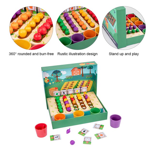 Juguete De Juego De Granja Juguete de juego de granja, los mejores regalos, juguetes de colores a juego, desarrollo sensorial para la escuela en casa