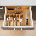 thumbnail image 6 of Large Kitchen Drawer Organizer, 19"x19" Silverware Utensils Organizer, 2.5" High for Large Deep Drawers, Bamboo Flatware Holder with Thick Frames, Sturdy Kitchen Organization Tray, 6 of 6