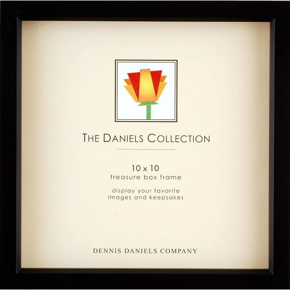 2-in-1 Ebony-Black 10x10 box one-half inchin deep for your print or collectibles by Dennis Daniels - 10x10