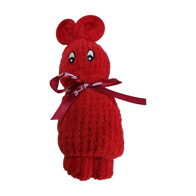 EGNMCR Corals Fleece Small Towel Squares Handkerchief Cute Rabbits Shaped Souvenir Gift Towel bath towels