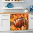 thumbnail image 6 of Fall Football Small Sink Skirt 10"Wx11"L,Dustproof Under Sink Curtain with Self Adhesive Tape,Thanksgiving Maple Leaf Orange Yellow Cabinet Curtain Cover for Bathroom Vanity,Kitchen Storage Shelf,RV, 6 of 9