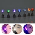 thumbnail image 2 of 1 Pair Glitter Earrings LED Flashing Light Ear Studs Eye-catching Glowing Earrings for Dance Party Festivals, 2 of 6