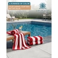 thumbnail image 3 of Casa Platino Cotton Beach Towel - 2 Pack Cabana Stripe Large Beach Towel, Soft & Quick Dry Pool Towels, Beach Essentials For Women, Quick Dry Towel - Red, 3 of 9