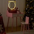 thumbnail image 6 of Sesslife Kids Vanity Set with LED Mirror and Drawer, Wooden Princess Makeup Desk Set, Toddler Dressing Table Set, Pretend Play Kids Vanity Table and Chair Set for Little Girls aged 3+, Pink, 6 of 7
