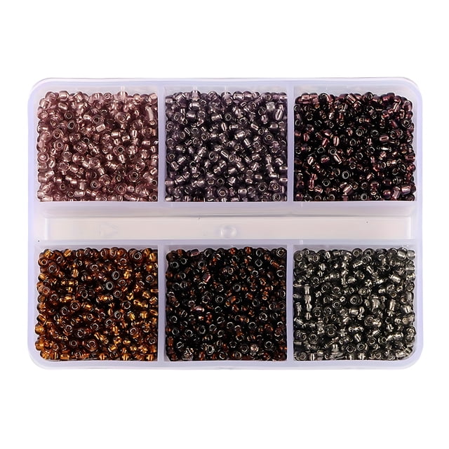 720 Pcs 6 Styles Perles de Rocaille en Verre 3 mm, Perles de Rocaille en Verre Rondes Perles Poney Mini Entretoise Perles en Vrac pour Bricolage Artisanat Bracelet Collier,12