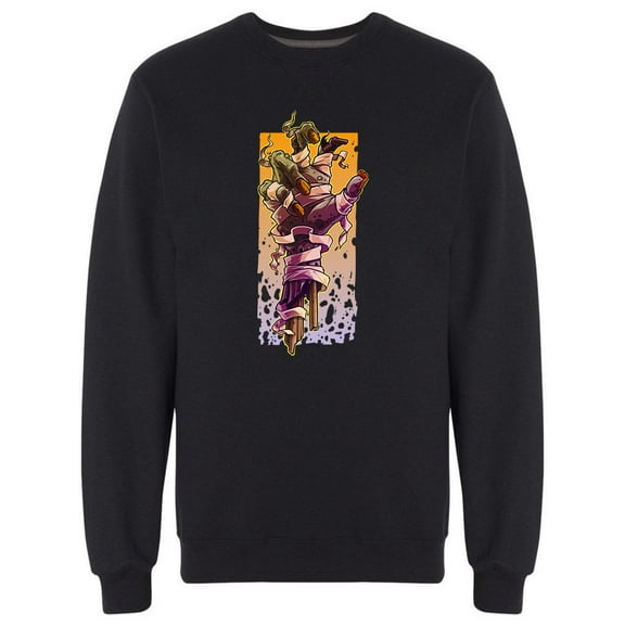 Zombie Mummy Scary Hand Art Sweatshirt Men -Image by Shutterstock, Male Large