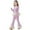 Purple, variant on Krdevn Girls Autumn Outfits Long Sleeve Top with Ruffle Hem and Flared Pants Two Piece Includes Necklace,Size:5-6 Years