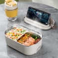 thumbnail image 3 of NATPLUS Electric Heated Lunch Box, 304 Stainless Steel No-Water Food Warmer with Carry Handle, Portable Self-Heating Meal Container for Office and School, Heated Lunch Box, 3 of 6