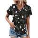 thumbnail image 1 of Tops de Algodón para Mujeres Cuello en V Moda Casual Manga Corta Primavera Verano Top para el Hogar Y Diario, 1 of 6
