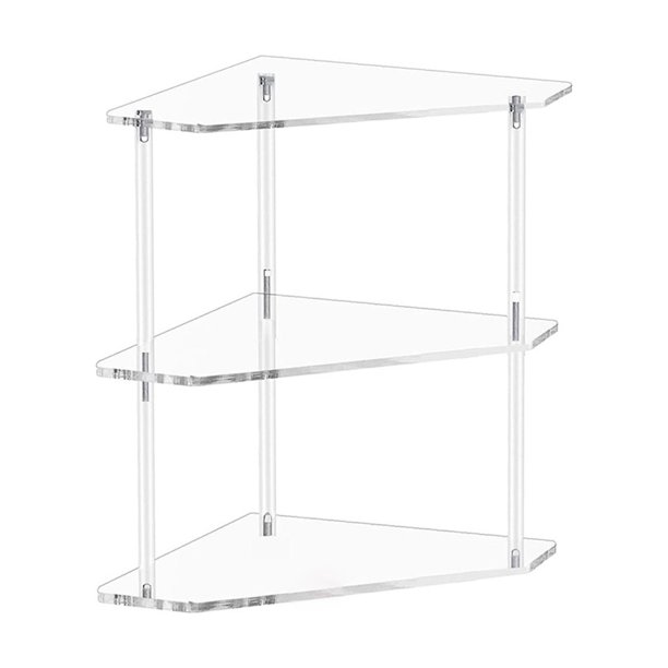 Corner Bathroom Organizer Acrylic Counter Shelf 3 Tiers Spice Rack