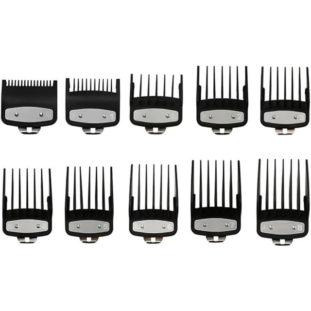 ANCLLO 10 PCS Hair Clipper Guide Combs Hair Trimmer Limit Comb Hair Cutting Guide Replace Comb Compatible with Many Wahl Clippers Trimmers 10 Sizes
