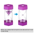 thumbnail image 4 of Uxcell 3 Minute Sand Timer, Hexagon Small Sandy Clock, Count Down Sand Glass Purple, 4 of 5