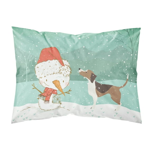 Beagle Snowman Christmas Fabric Standard Pillowcase