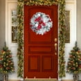 thumbnail image 4 of Christmas Wreath Decorations 15.7" Christmas Wreaths With Snow Christmas Door Wreath With Red Bow & Balls For Indoor Outdoor Fireplace Wall Window Christmas Decor(Red-40Cm), 4 of 4