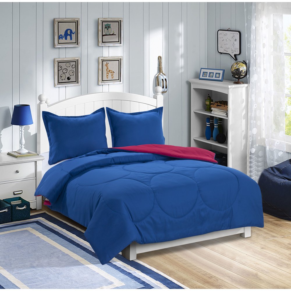 Mainstays Kids Solid Reversible Microfiber Daybed Comforter Set, Hot