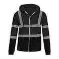 thumbnail image 5 of Dagegui High Visibility Sweatshirt for Men Safety Hoodie Pullover Sweatshirt Thin Fleece Winter Zip Up Hoodies Tops Outdoor Work Clothes Clearance Sale Black M, 5 of 5