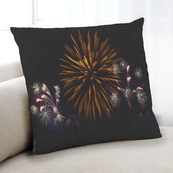 Ahgly Company Games Fireworks Indoor Throw Pillow, 18 inch by 18 inch
