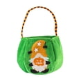 thumbnail image 3 of Bolsa de dulces de Halloween con forma de calabaza, multiusos, 22 x 18 cm, plegable, de tela verde, 3 of 9