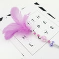 thumbnail image 2 of Cat Feather Toys Feather Teaser Wand Toy with bell, Interactive Cat Toys for Pet Cat Kitten Play(Purple), 2 of 2