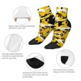 thumbnail image 4 of Adult Quarter Ankle Socks Yellow Camouflage Cushion Ventilation Sports Socks, 4 of 7