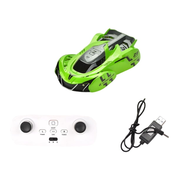 Coche acrobático de juguete Bewildely con control remoto y luces LED color verde
