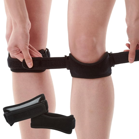 Patella Tendon Knee Strap 2 Pack, Knee Pain Relief Support Brace Hiking, Soccer, Basketball, Running, Jumpers Knee, Tennis, Tendonitis, Volleyball & Squats