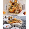 thumbnail image 6 of Round Tablecloth with Elastic Thanksgiving Sunflowers and Pumpkin with Squirrel Beige Waterproof Stain-proof Table Cover Wipeable Fitted Table Cloths for 36"-44" Round Tables Dining Kitchen, 6 of 6