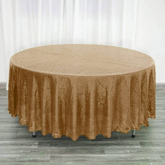 Efavormart 108" Wholesale Premium Gold Table Cover Sparkly SEQUIN Round Tablecloth For Wedding Banquet Party Home Decor