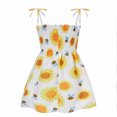 thumbnail image 2 of TAGOLD Summer Toddler Baby Girls Sleeveless Sling Dress Graphic Print Children's Clothing Yellow 1.5-2 Years, 2 of 6