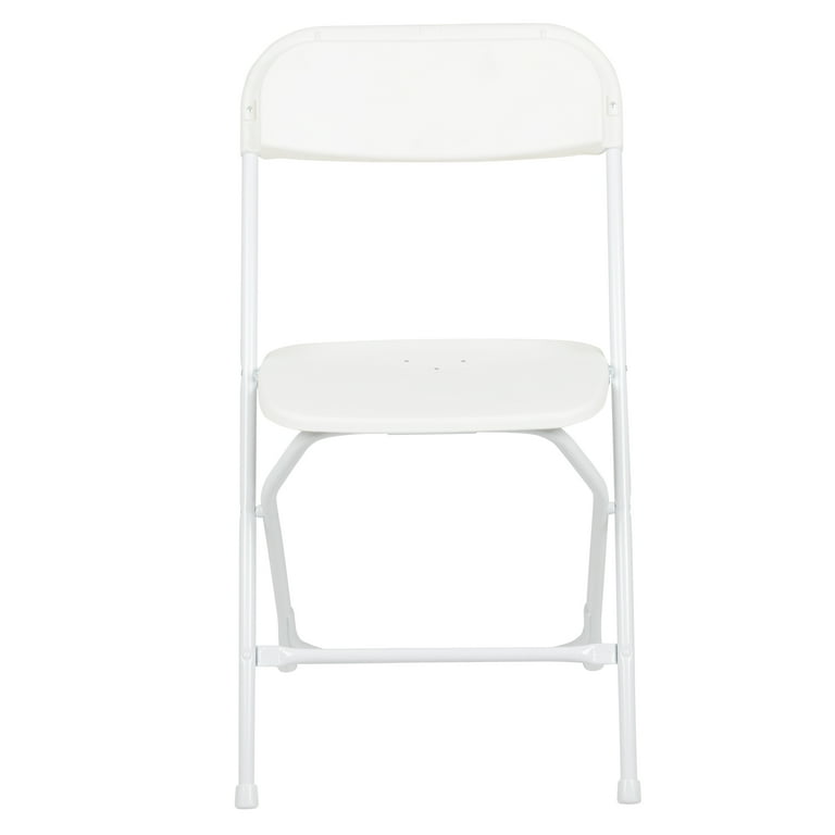Emma Oliver Set of 10 White Stackable Folding Plastic Chairs
