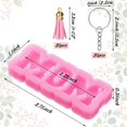 thumbnail image 7 of 2 Pieces Mom Word Silicone Keychain Resin Mold Mother Day Gift Candy Fondant Mold with Hole 20 Pieces Keychain Rings 20 Pieces Keychain Tassels for Thanksgiving DIY Baking Cake Topper Decor (Pink), 7 of 7