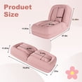 thumbnail image 7 of Miniyam Adjustable Folding Floor Chair Convertible Sofa Bed in Corduroy for Living Room Bedroom, Pink, 7 of 7