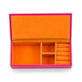thumbnail image 1 of Wedding Star 4459-31 Vegan Leather Jewelry Box - Pink with Orange, 1 of 1
