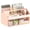 Pink with Handle, variant on SAYEEC Pink Plastic Desk Organizer with 3 Drawers & Pen Holder, Compact Multi-Functional Storage Caddy for Office & Vanity