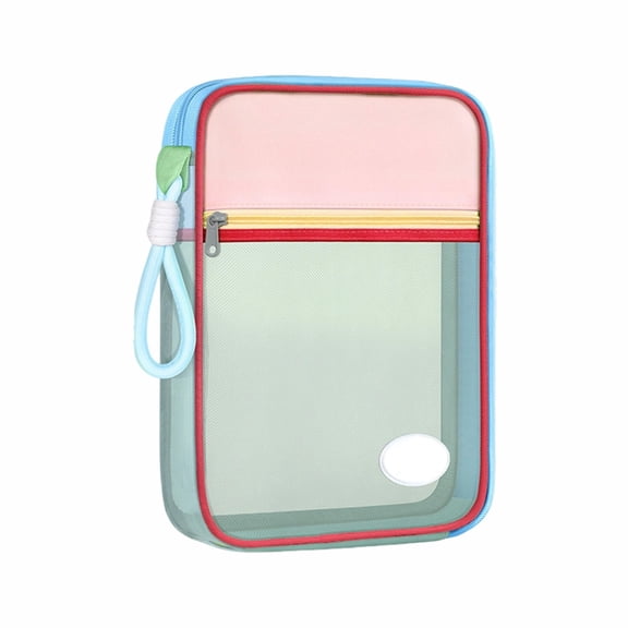 Tunhigl A4 File Folder, Multi-Layer Nylon Document Organizer with Mesh Window & Carry Handle for Documents, Office & Travel