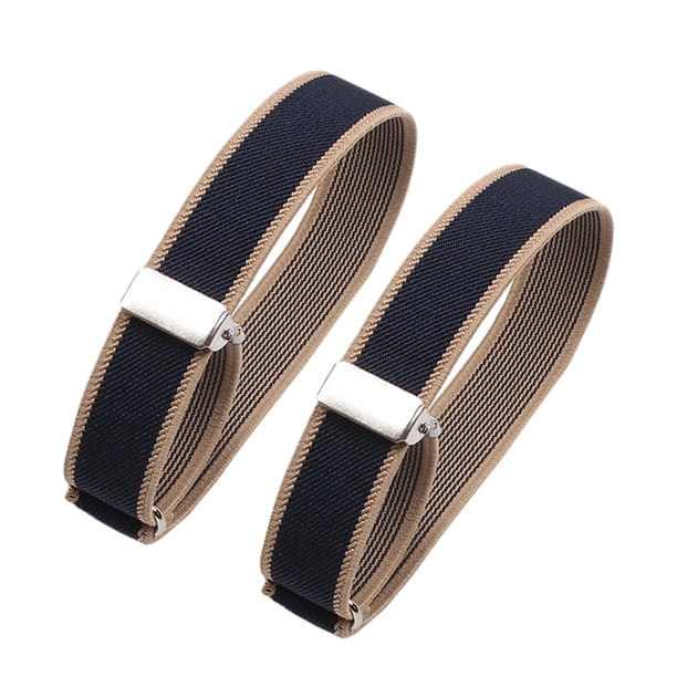 2 brazaletes elásticos para mangas de camisa de mujer adulta para accesorios de ropa azul beis
