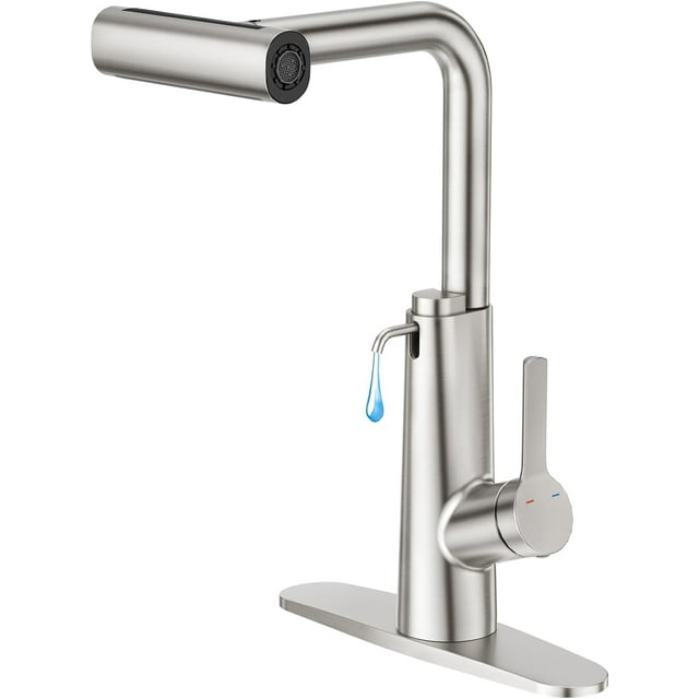 Touch On Kitchen Faucets with Pull Out Sprayer Single Handle Modes Kitchen Sink Faucet Bar Sink Faucet RV Kitchen Sink Faucet Utility Faucet Pot Filler Faucet with Deck Plate