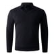 thumbnail image 2 of Blusa y camisa de manga larga con cuello vuelto para hombre, color liso, informal, elástica, deportiva, con botones, blusa de manga larga con cuello vuelto para hombre, tops de poliéster para hombre, 2 of 6