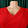 thumbnail image 6 of AURA Women’s Pleated A-Line Midi Dress V-Neck Short Sleeve High Waist With Belt S-XXXL, 6 of 8