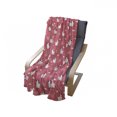 thumbnail image 4 of Pink and White Soft Flannel Fleece Throw Blanket, Puffy Lama Among Cumulus Clouds and Scribbles with Polka Dots, Cozy Plush for Indoor and Outdoor Use, 60" x 80", Coral Black White, by Ambesonne, 4 of 6