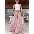 thumbnail image 2 of Pantalones de pierna ancha para mujer, pantalones de moda informales de cintura alta para el trabajo, citas en la calle, compras, 2 of 8