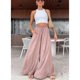 thumbnail image 4 of Pantalones Anchos De Pierna Para Mujer, Pantalones Sueltos Cómodos, Elásticos, Transpirables, De Color Sólido, Para Citas En El Trabajo, 4 of 7
