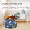 thumbnail image 5 of Collapsible 20" Round Storage Basket with Handles Laundry Hamper Open Storage Bins Cartoon Halloween Pattern, 5 of 6