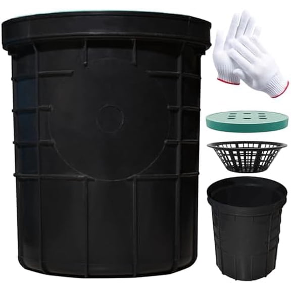 Large Drainage Catch Basin with Fiber Glass Grate, French Drain Catch Basin for Patios, Downspouts, Lawns, Municipal Plumbing（DIY Storm Drain Box） (12.9x11.4x14.9 in)$$Tools & Hardware Other