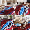 thumbnail image 5 of Large Area Rugs for Living Room Bedroom, Red Blue Marble 6'x9' Rug Washable Carpet Runner Indoor Outdoor, Modern Abstract Art Fluid Marble Non Slip Floor Mats Rug for Kitchen, Playroom, 5 of 8