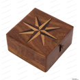 thumbnail image 2 of US HANDICRAFTS Nautical Handmade Authentic Brass Clock Compass in Rose Wood Box, Replica of Vintage Product Best Gift for Your Love one, 2 of 7