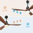 thumbnail image 5 of Ultra Quiet 52" Solid Wood Ceiling Fan with Lights and Remote Control, Reversible Blades, 3-Speed, Dimmable LED Kit, Matte Black, 5 of 7