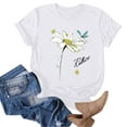 thumbnail image 4 of Flowers Shirts Short Sleeve T-Shirts for Women Trendy Lightweight Soft Casual Crewneck Tees Spring Summer Tops Clothes 2025, 4 of 5
