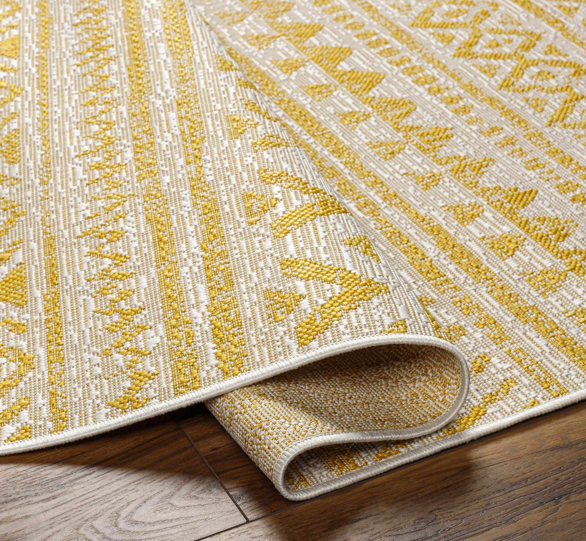 Hauteloom Haluk Hallway, Kitchen Patio Outdoor Runner Rug - Beige, Brown, Multi - 2'7" x 12'